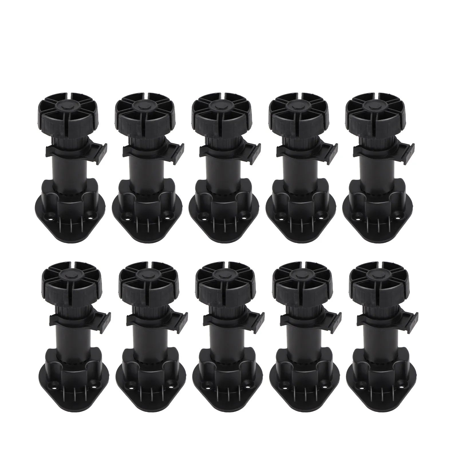 

1Set Adjustable Plastic Cabinet Feet Black 10Cm Sturdy Furniture Legs Replacement Sofa Support for Tables Cabinets