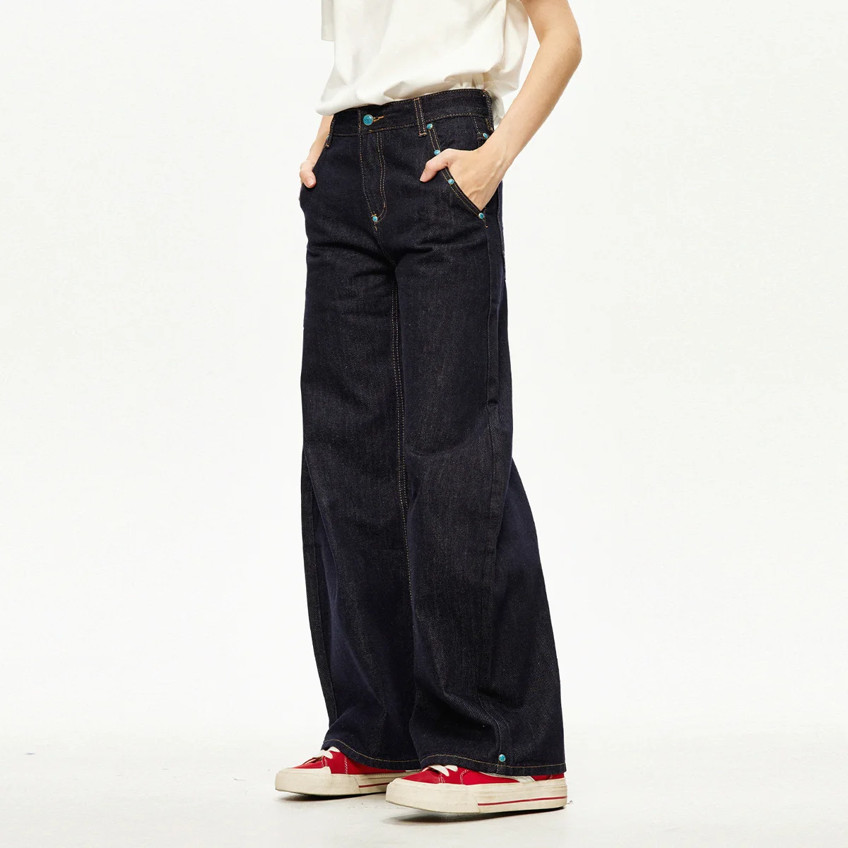 

American High Street Jeans Men Women Streetwear Fashion Hip Hip Loose Casual Denim Scimitar Jeans Pants Trousers