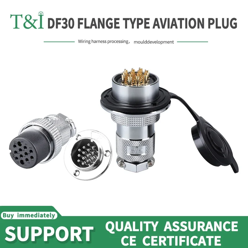 5sets M30 DF30 GX30 flange mounting 3-hole fixing aviation connector plug&socket 2Pin 3/4/5/6/7/8/910/11/12/14pin connectors