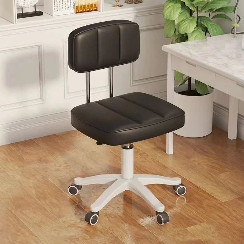 Wheels White Office Chair Home Swivel Fabric Leisure Floor Fashion Bedroom Raise Chairs Support Sillas Comfortable Furniture