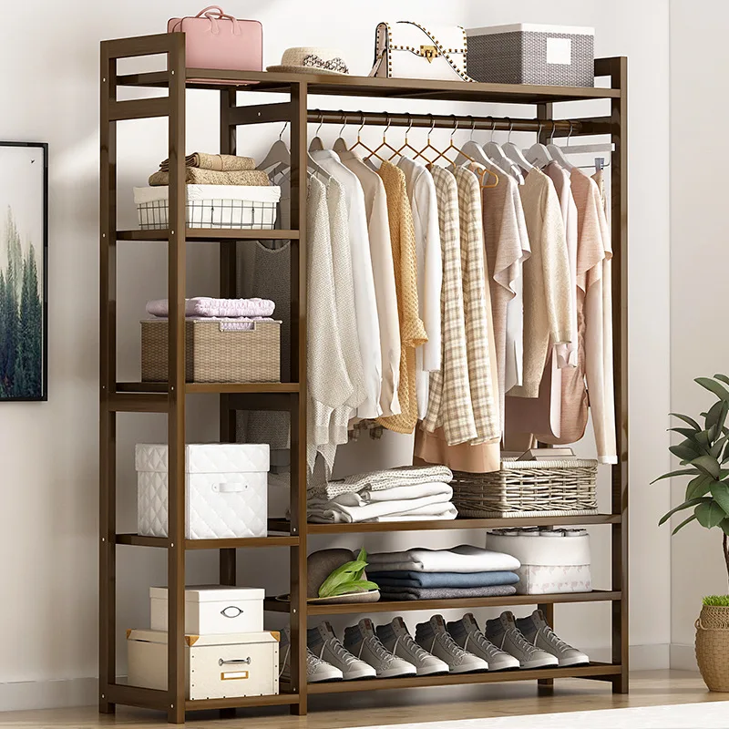 Wholesale Integrated Door Hanging Clothes Rack Simple Metal Coat Shoe Rack for Bedroom Home Use Floor-Standing Clothes Drying