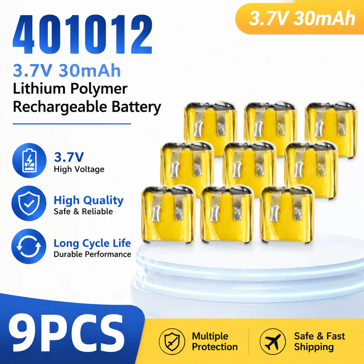 #401012 3/7V 30mAh Lithium Polymer Rechargeable Battery Replacement Li-po Cell For TWS Bluetooth Earbuds Mini Wireless Headset