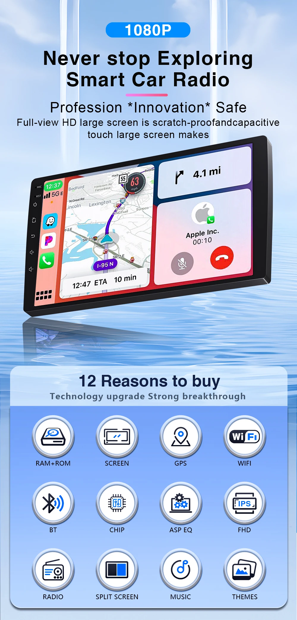 Android 16 Für Ford Kuga MK1 2008-2012 Für Ford C-MAX CMAX 2003-2010 Auto Radio GPS 2k Bildschirm Carplay 4G Wifi Stereo Video DSP BT – Detail 6