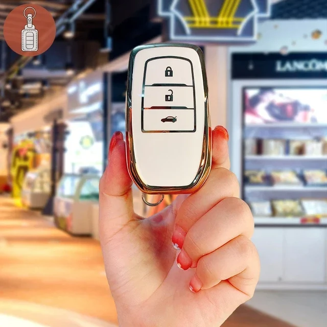 Etui na klucze TPU do samochodu TOYOTA Camry Hanlanda Pokrowiec ochronny na klucze Brelok do kluczy Ręcznie robiona skóra bydlęca