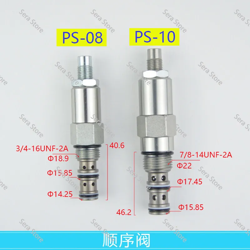 Threaded Cartridge Sequence Valve PS-08 PS-10 Internal Control Internal Leakage