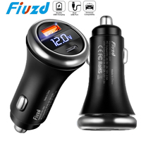 Car Charger 12v 24v usb car adapter, Dual Port USB Charger Socket USB-C PD & Dual QC 3.0 For Car Motorcycle With Voltmeter