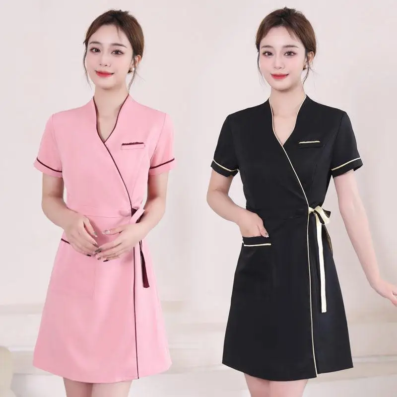 

Одежда для персонала салонов красоты и спа-центров больших размеров, униформа для администраторов отелей класса люкс, модная женская униформа для весны и лета