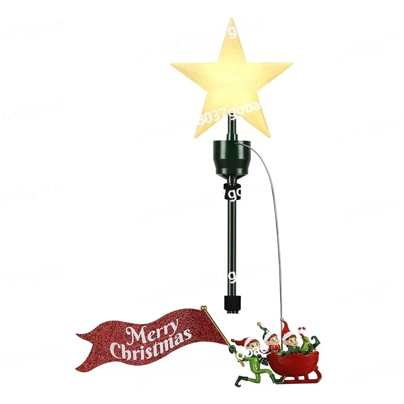 Christmas Christmas Tree Ornaments, Treetop Stars, Electric Rotation, Glowing, Atmospheric Props