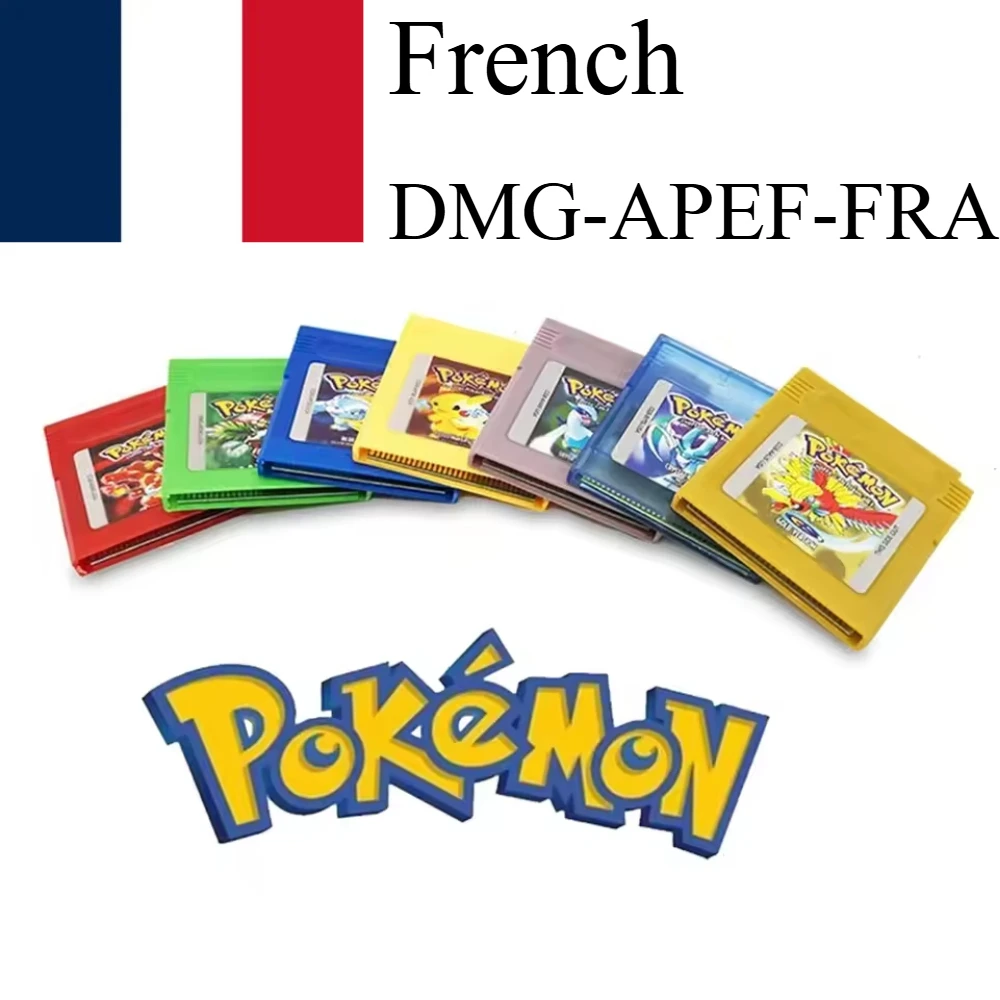 

DMG-APEF-FRA GBC Игровой картридж 16-битная карта игровой консоли Серия Pokemon Красный Желтый Синий Кристалл Золото Серебро Французский