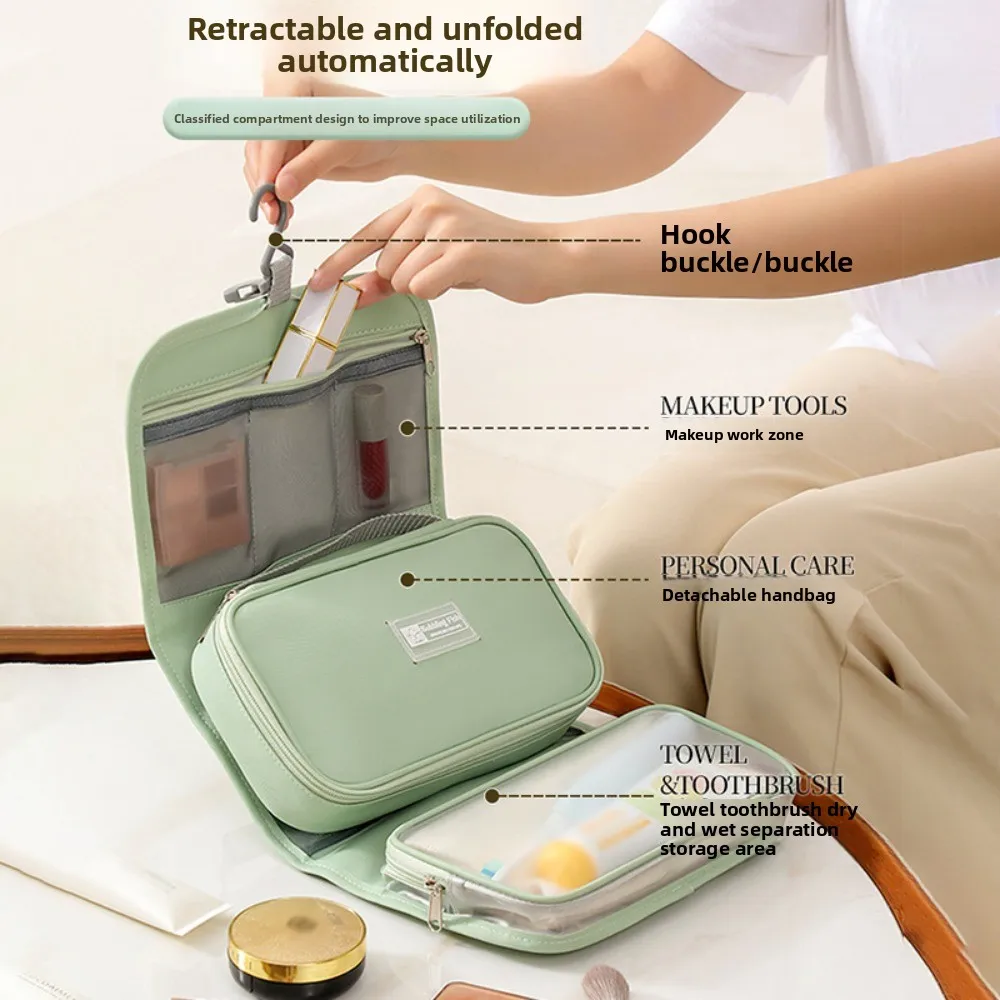 

Large Capacity Dry and Wet Separate Toiletries Bag Detachable Waterproof Large Cosmetic Bag Multifunctional Foldable Travel Bag