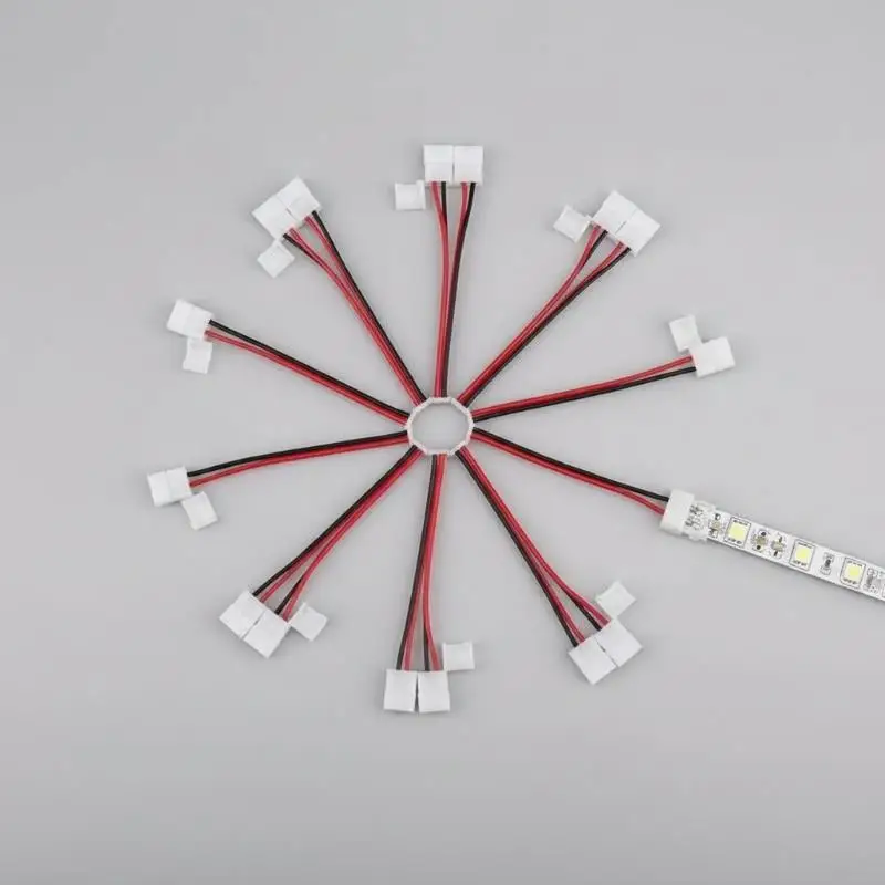 LED Strip Light Connectors 10Pcs Solderless 2/3/4/5/6Pin 5*12mm Quick Link Adapters for Outdoor Garden LED Strip Setup