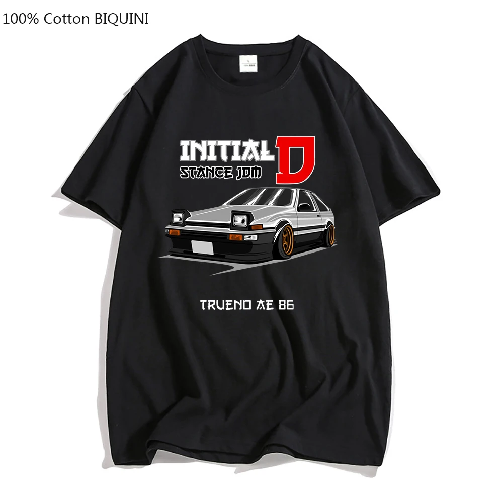 Initial D Tshirt Trueno AE86 Drift Car T-shirt Summer Fashion Mens Anime Printed T Shirt Casual Cotton Tees Hipster Hip Hop Tops