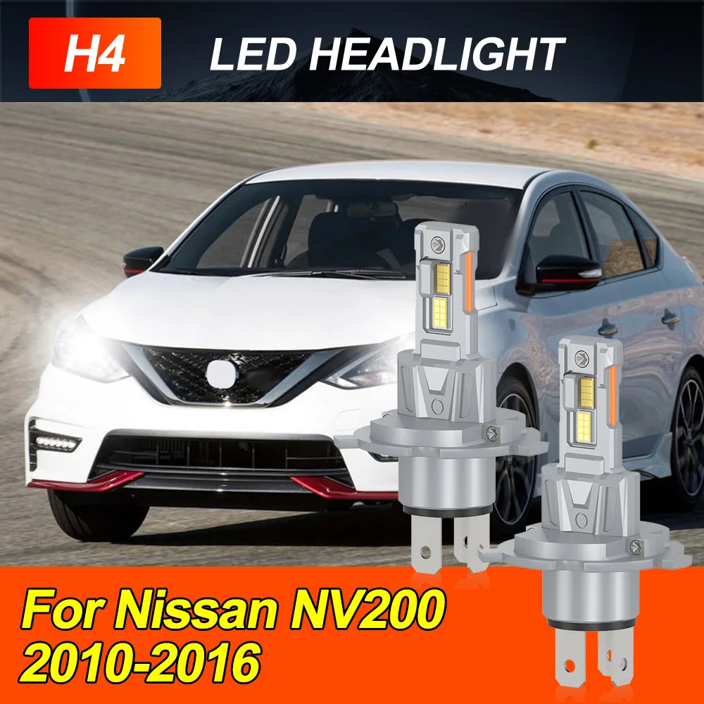 

2 шт. автомобильные светодиодные фары H4 (ближний/дальний свет) 6000K, сверхъяркие, с чипами CSP, для Nissan NV200 2010-2013, 2014, 2015, 2016, Canbus