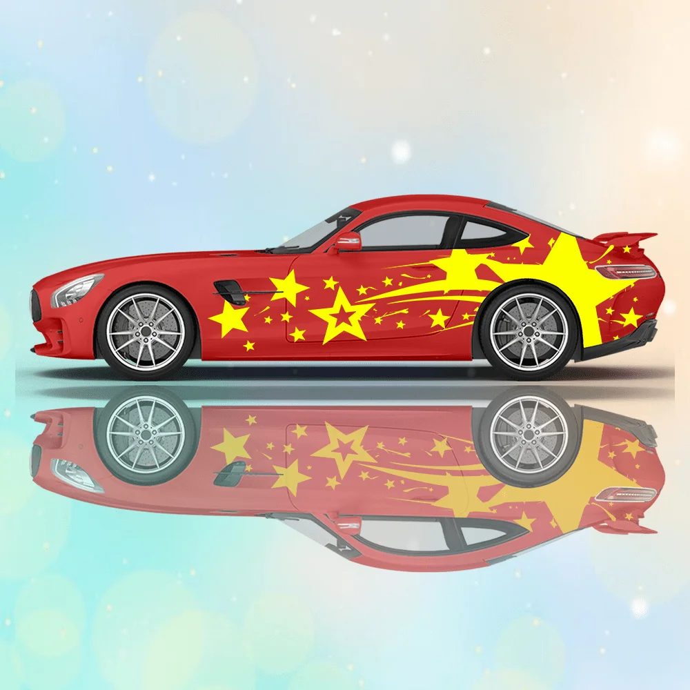 

Many Stars Colorful Car Vinyl Wraps Decal Self-adhesive PVC Sticker Suitable for Trucks SUV Decoration Auto Accessories Gift