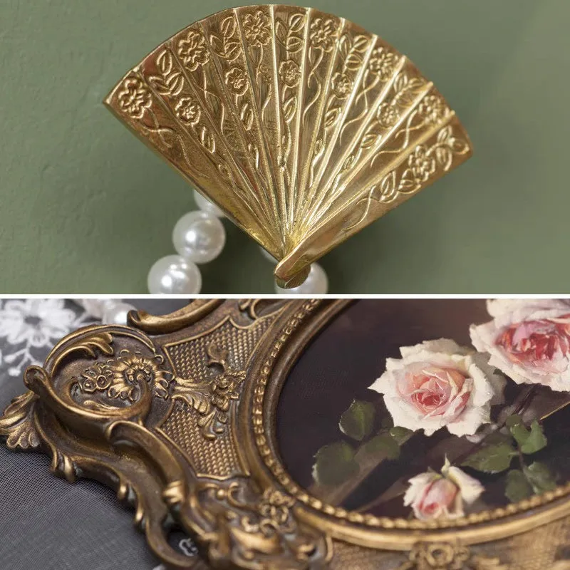 French Classical Baroque Pearl Entrance Decorative Painting American Medieval Rose Living Room Hanging Painting Bedroom Table Ph