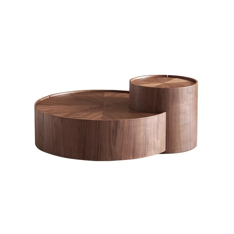 

Solid wood size round coffee table to fit small apartment style coffee table