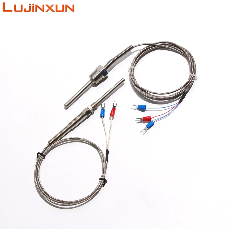 LUJINXUN 나사 고정밀 열전대 PT1/8,PT3/4,PT3/8,PT1/2 K 타입 PT100 온도 센서, 산업용 온도 1 개