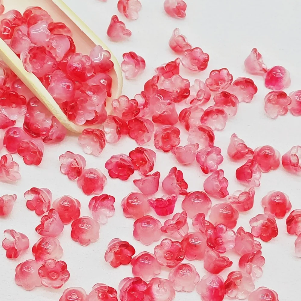 

50pcs/set 7X12mm Colorful Bellflower Lampwork Beads Glass Beads Flower Bellflower Glass Beads Colorful Accessories