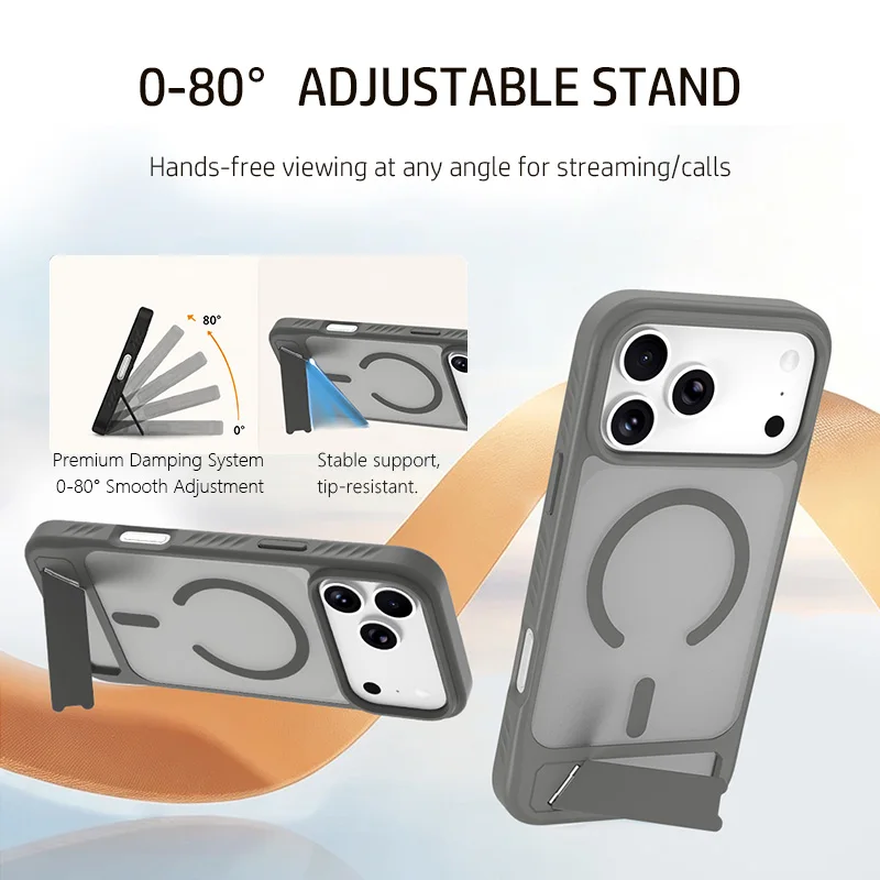 Lereach Etui na iPhone 18 Pro Max 17 Pro Max 16 Pro Max z Magnetyczną Podstawką, Regulowanym Stojakiem i Ochroną Przed Upadkiem — zdjęcie produktu 6