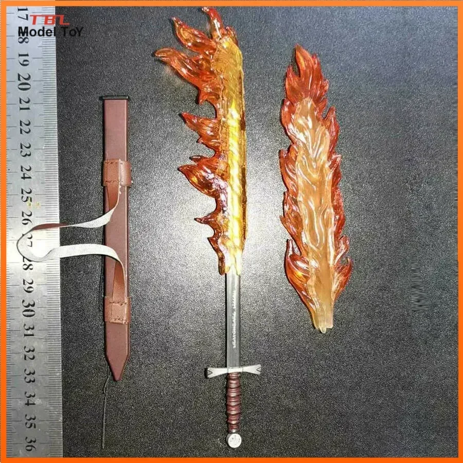 

Tbleague 1/6 Scale Metal Sword Model with Plastic Fire Flame Effects Scabbard Weapon Toy for 12in Action Figure Accessory Scene