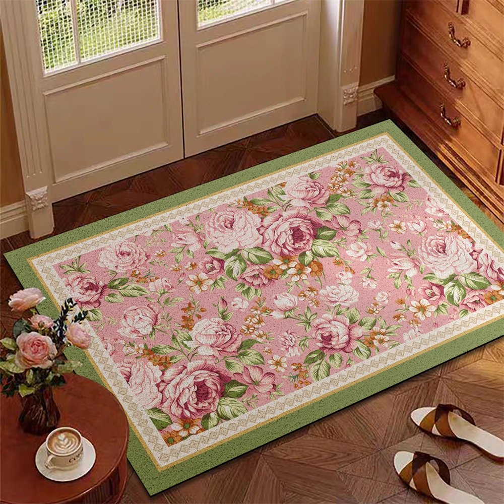 Pastoral Style Entrance Door Mat Toilet Entrance Door Mat Can be Cut PVC Dust Removal And Soil Rubbing Rectangular Foot Mat