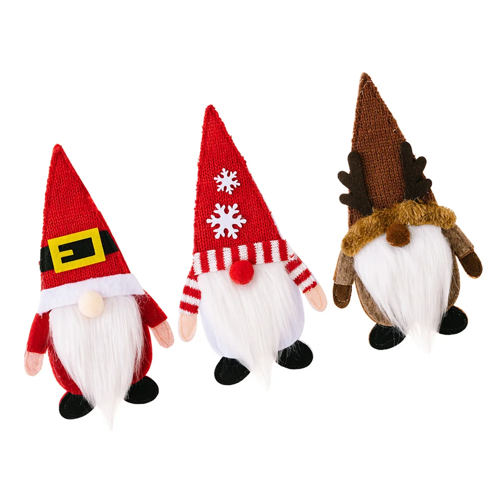 

3Pcs Christmas Cutlery Holder Xmas Gnome Tableware Bags for Festival Party Dining Table Decoration Xmas Gnome Cutlery Holder