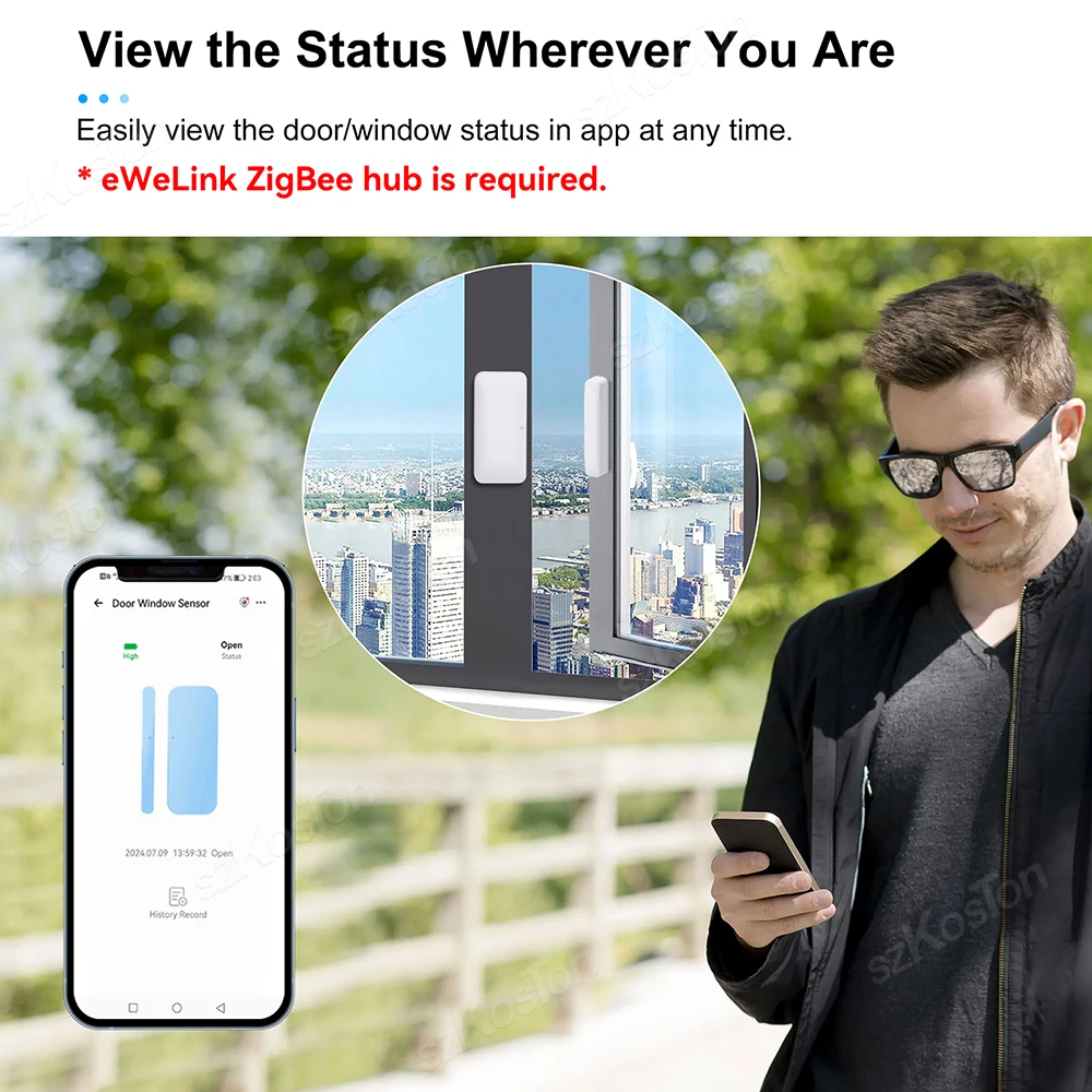 EWeLink App ZigBee3.0 เซ็นเซอร์ประตูและหน้าต่าง Smart Home Security-ป้องกันเครื่องตรวจจับสําหรับ Home Assistant Zigbee2MQTT Alice
