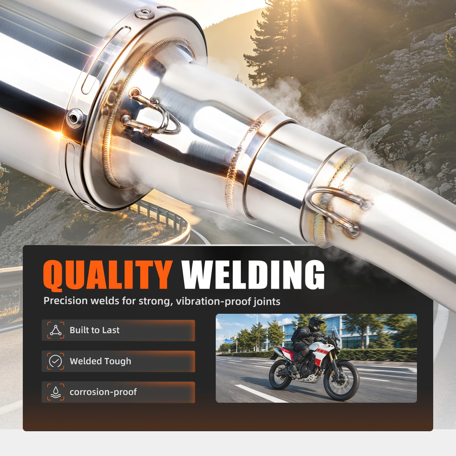 For Yamaha Tenere 700 XTZ690 Rally Edition Explore Edition Extreme Edition World Raid High-Exit Exhaust System Exhaust Mid Pipe
