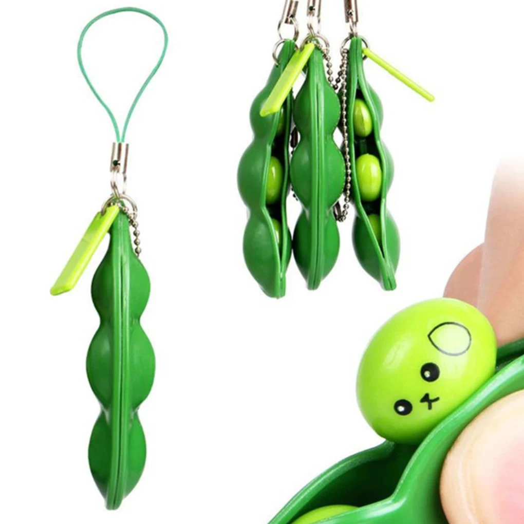 Pea Keychain with Cute Appearance Fidget Toys Accessory Creative Collectibles