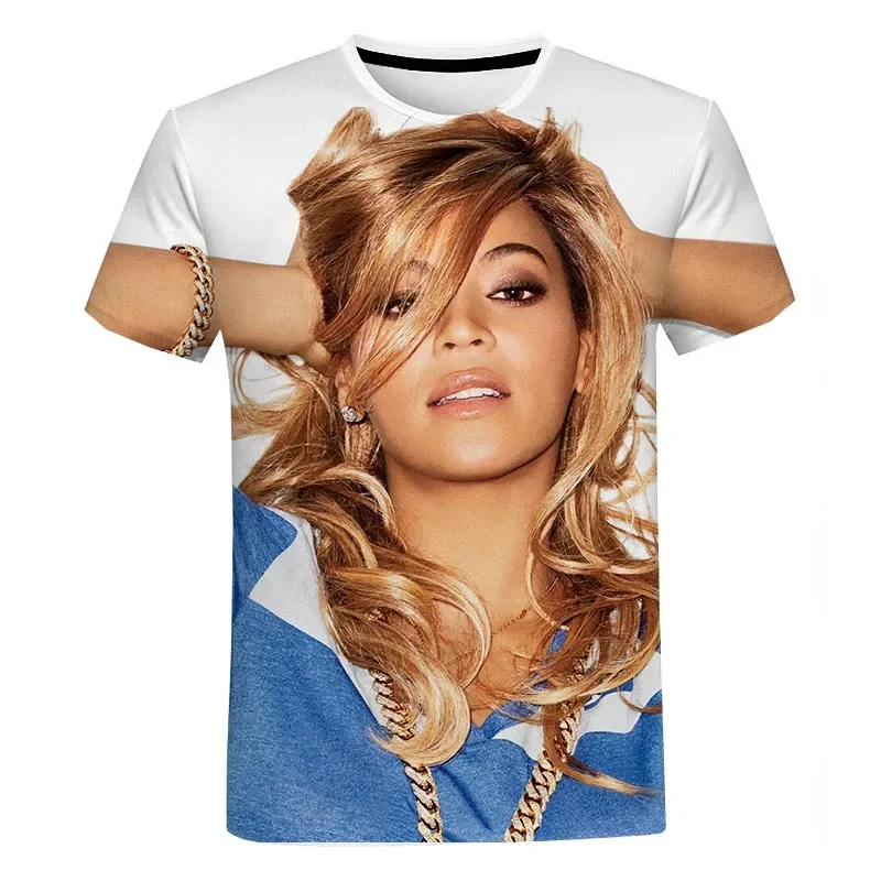 Beyonce 3D Print T-Shirts Women/Men\'s Casual T-shirts Hip Hop Tee shirts Harajuku Styles Tops Clothing Harajuku Round Neck Tee