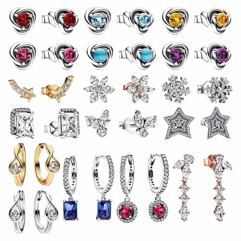 

New best-selling S925 sterling silver high-quality December earrings, simple and atmospheric women's birthday gift, women's DIY