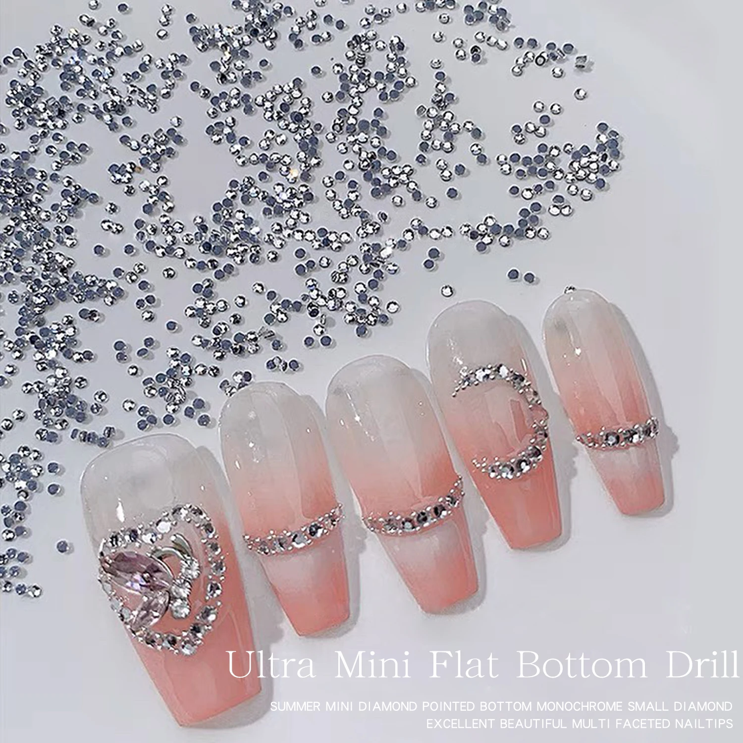 1440Pcs Nail Art Flat Bottom Rhinestone Bottom Wear-Resistant And Not Easy To Fall Off Mini Rhinestone Nail Decoration Products