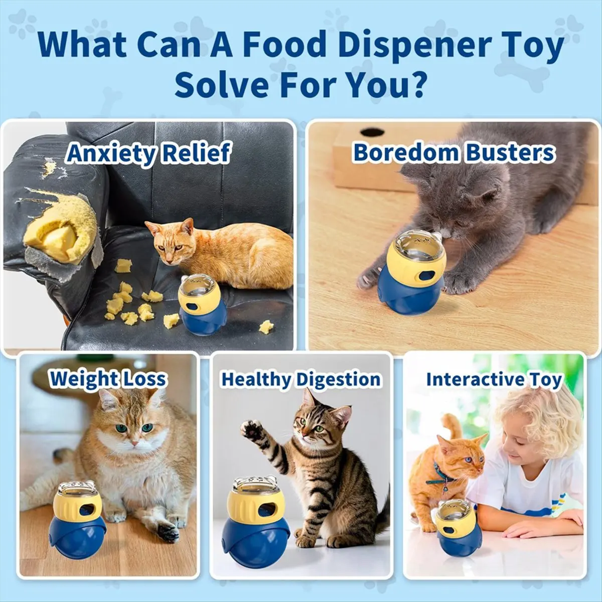 Cat Puzzle Treat Dispenser Toy, Interactive Slow Feeder Puzzle for IQ , Bonding, Indoor Entertainment and Exercise