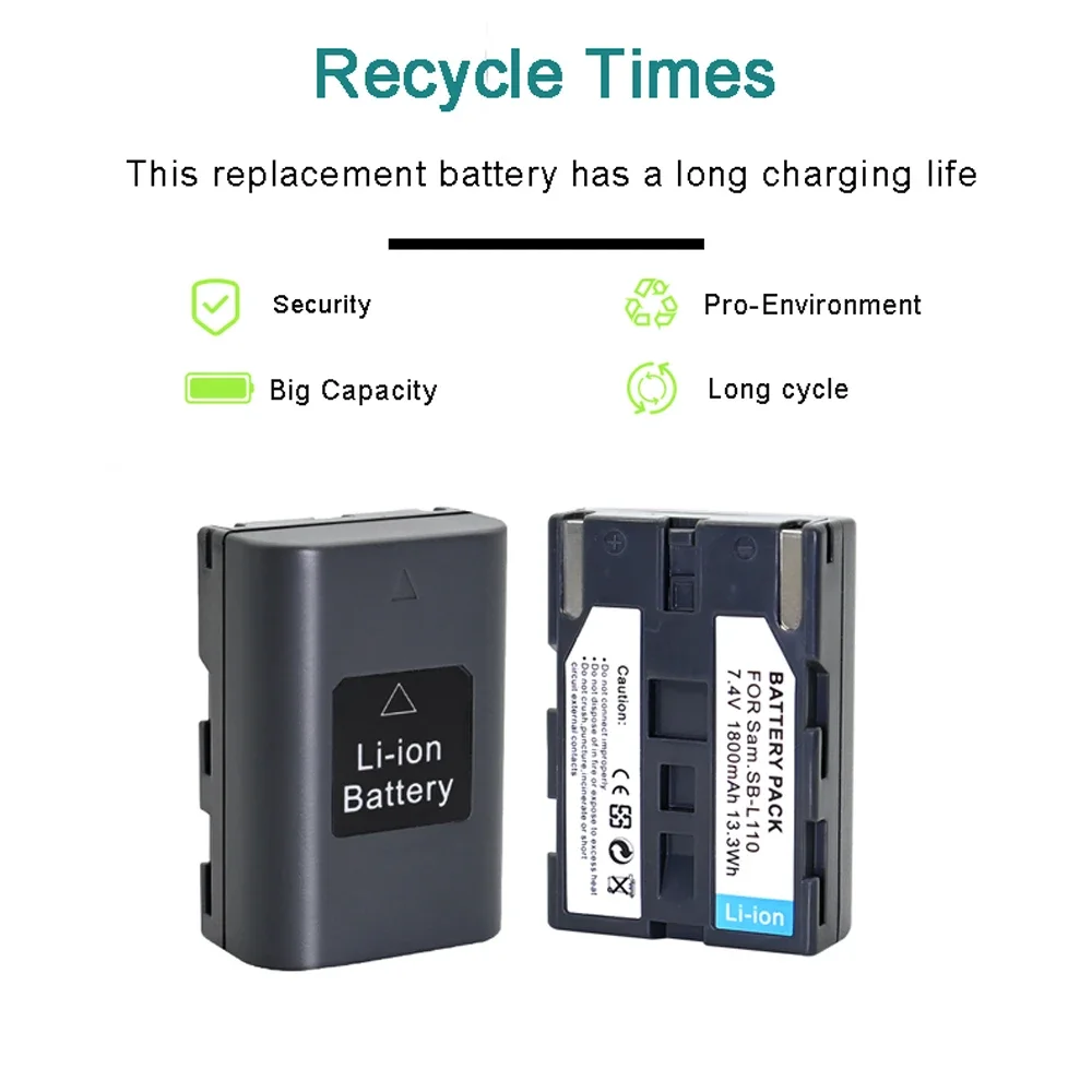 SB-L110 SB-L110B Camera Battery for Samsung SCD SERIES-SCD20 D21 D29 D323 D325 D590 Recharger Li-ion Battery