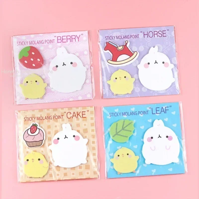 3pcs Cartoon rabbit combination Creative Sticky Notes Memo Pad Paper Sticker Gift Cute Wall Fridge stickers N times