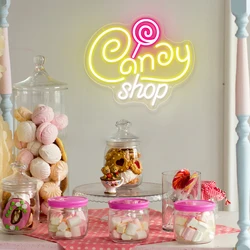 Candy Custom Neon Led Sign Wall Hanging Led Lights for Candy Shop Store Party Decoration Neon LED Night Lights USB Room Decor