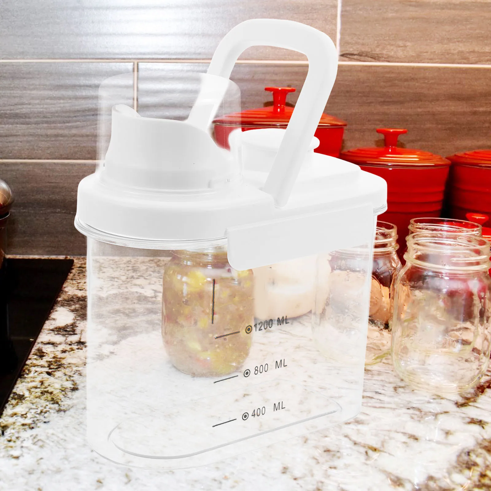 

1pc Sealed Rice Container Airtight Food Storage Large Capacity Transparent Kitchen Canister For Grain Beans Cereal Dry Food