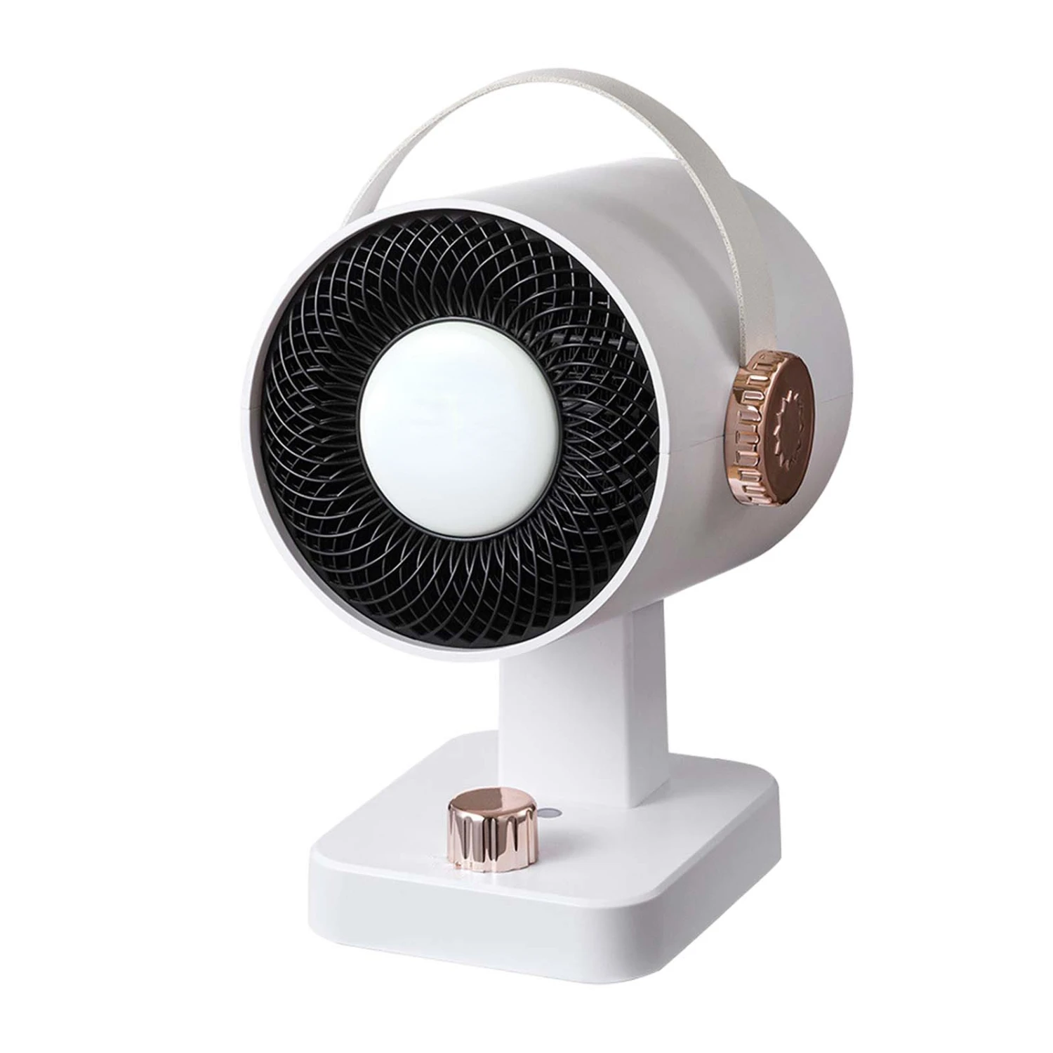 

intelligent mini hot air fan with three-level temperature control and 45 degree air supply angle adjustment. Desktop hot air fan