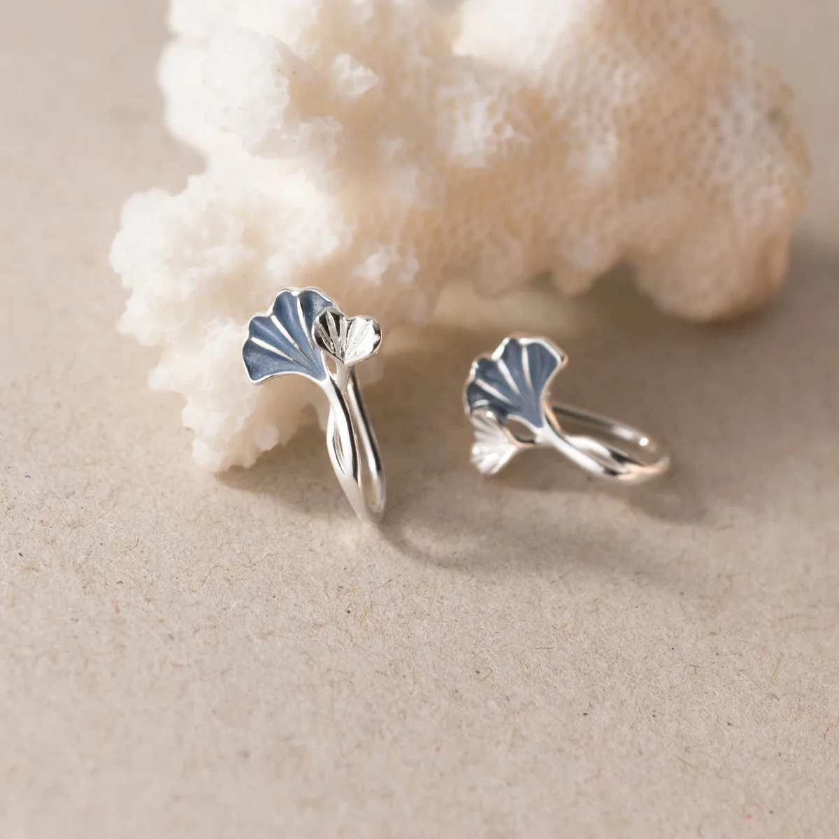 925 Sterling Silver Ginkgo Leaf Stud Earrings For Women Luxury Quality Jewelry Accessories Wholesale 2024 Trend Money 925