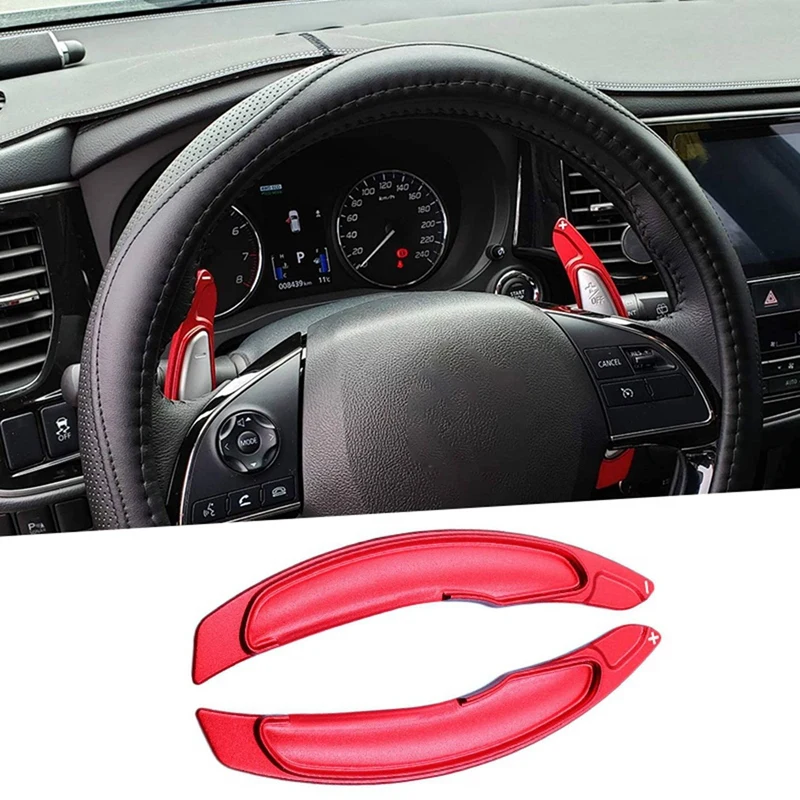 10X Red Aluminum Alloy Steering Wheel Paddle Shifter Extension For Mitsubishi Lancer Evo X 2008-2016