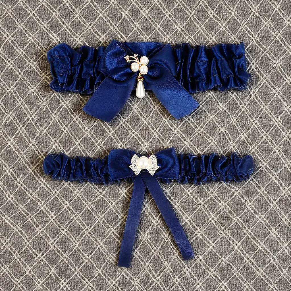 

2pcs Bridal Garter For Bride Wedding Leg Band Pearl Decorated Elegant Comfortable Fit One Size Stylish Belt Prom