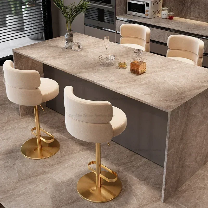 Luxus Rezeption Bar Stuhl Moderne Einfache Barhocker Home Hotel Heben Dreh Edelstahl Hohe Hocker Hause Möbel