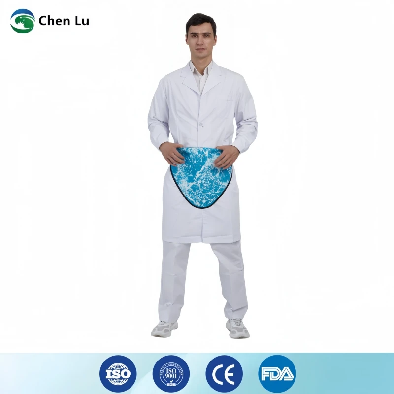 Genuine ionizing radiation protection 0.35/0.5mmpb lead half apron x-ray radiological protection triangular lead gonad shield