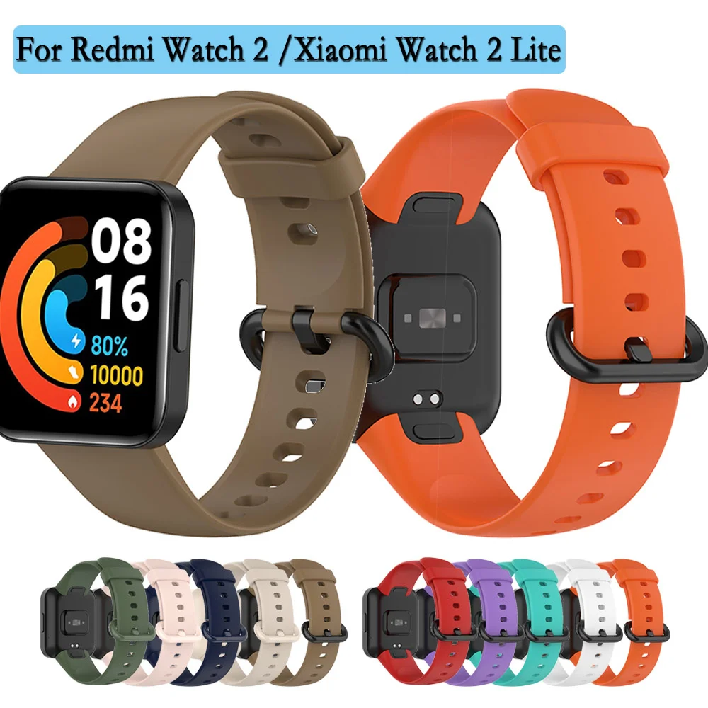 Ремешок силиконовый для Xiaomi Watch 2 Lite, мягкий спортивный браслет с черной застежкой, резиновый браслет для Xiaomi Watch 2
