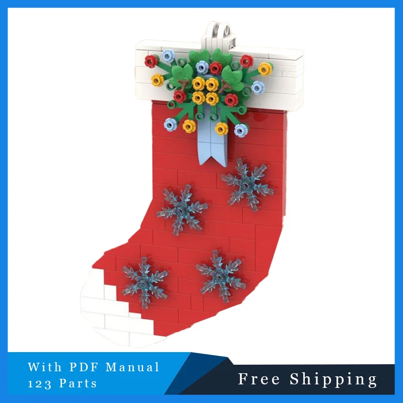 

123, детали MOC, изысканные рождественские носки, строительные блоки, детский образовательный набор моделей «сделай сам», подарки на день рождения, праздники