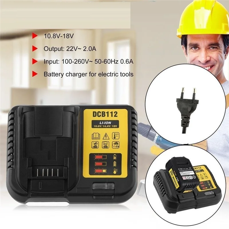

Зарядное устройство для литиевой батареи Dewalt 10,8 В 12 В 14,4 В 18 В 20 В DCB206 DCB205 DCB204 DCB203 DCB120 DCB105 вилка европейского стандарта