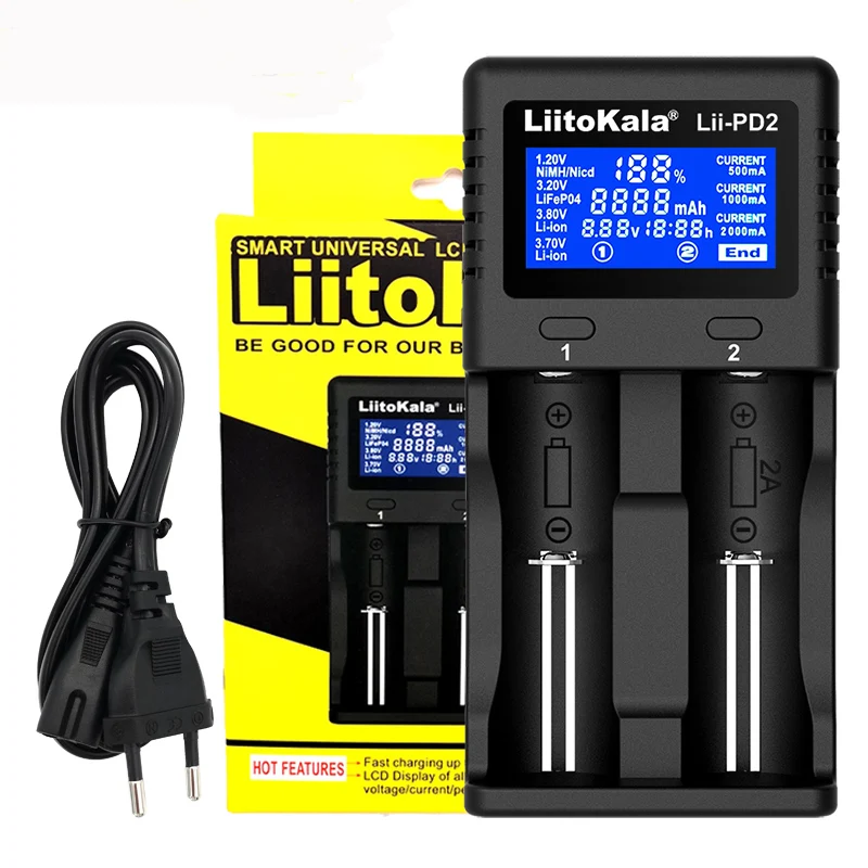 Liitokala lii500 lii600 liipd4 pd2 LCD 3.7V/1.2V AA/AAA 18650/26650/16340/14500/10440/18500 Battery Charger with screen lii-500