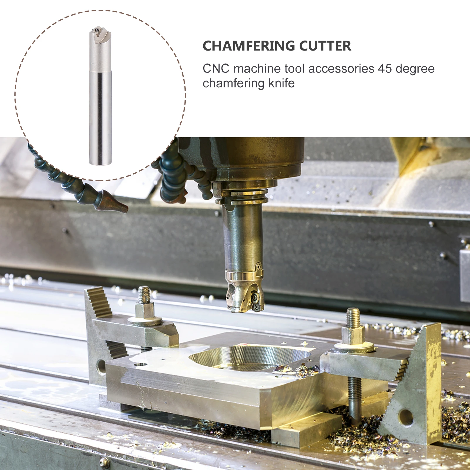 

Alloy Carbide Chamfering Tool Holder End Milling Arbor 90 Degree Indexable Knife Wear Resistant Corrosion Proof Vibration