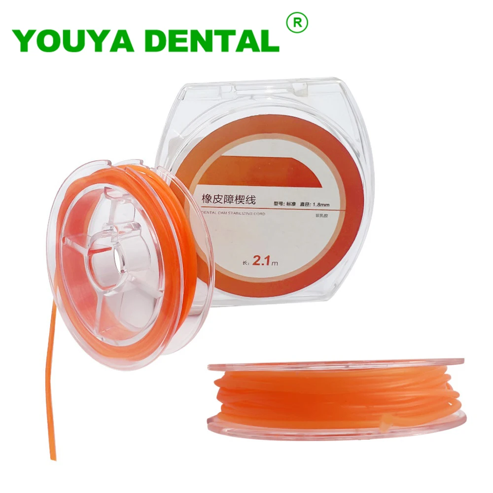 

1 Roll Dental Rubber Dam Stabilizing Cord Standard Dia 1.8mm Wedges Line Clamps Sheets Elastic 2.1 Meter Dentistry Lab Materials