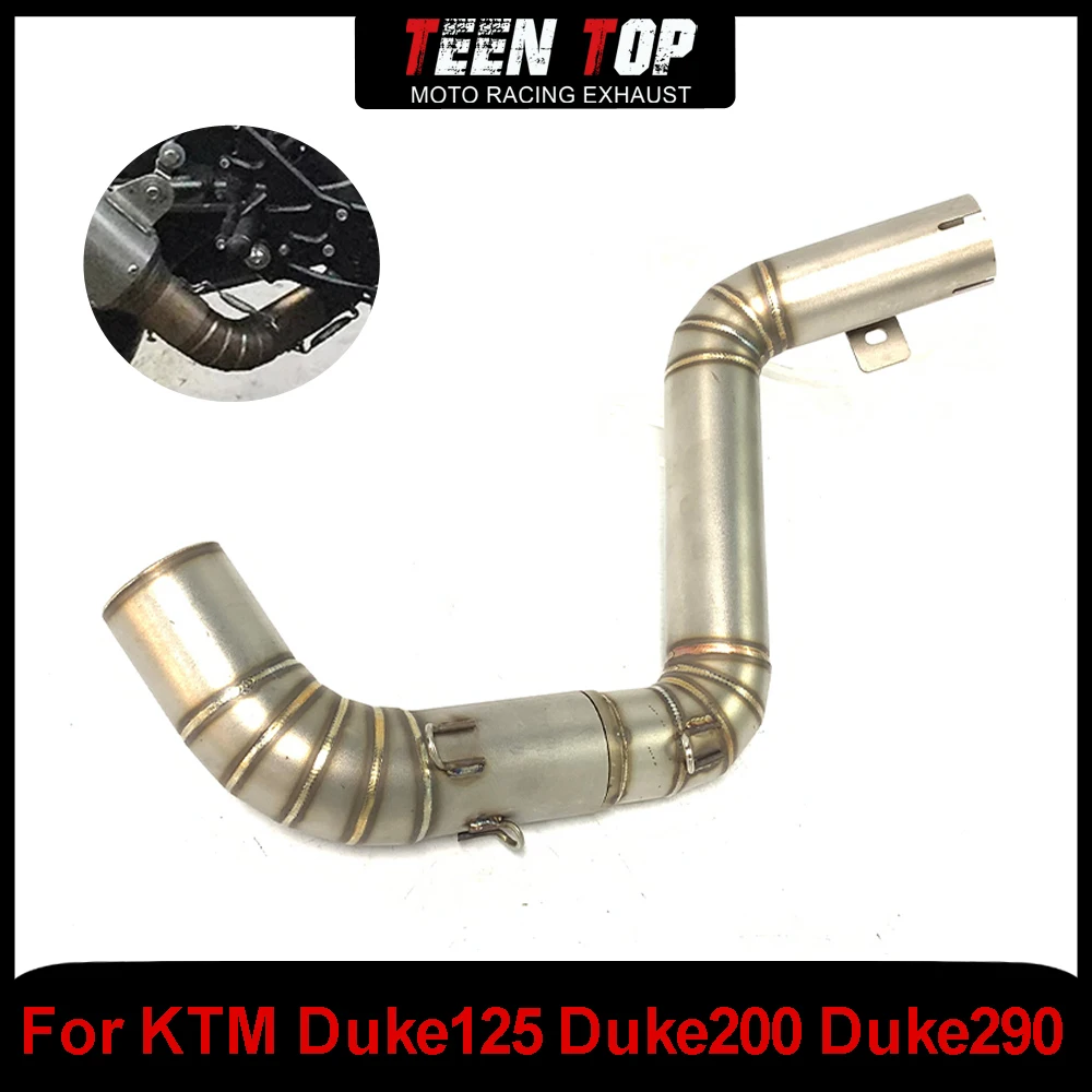 دراجة نارية العادم الهروب منتصف ربط أنبوب ل KTM Duke125 Duke200 Duke290 RC390 Decat الأنابيب الأوسط وصلة الأنابيب 2014-2016 51 مللي متر #1